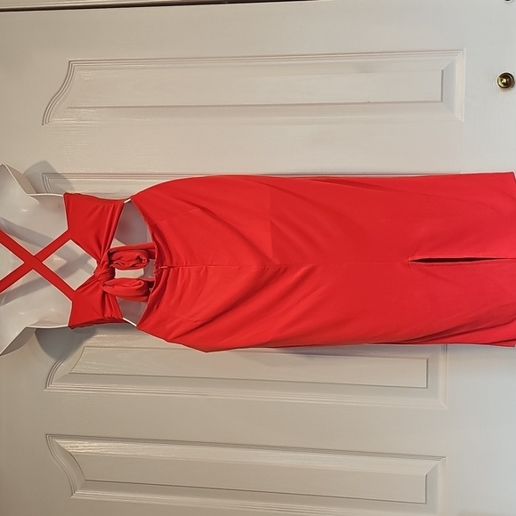 Saints + Secrets Chic & Sexy Red Midi Dress Sz M NWT - Picture 8 of 12